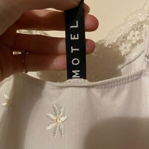 Motel Rocks Cream Floral Lace Top